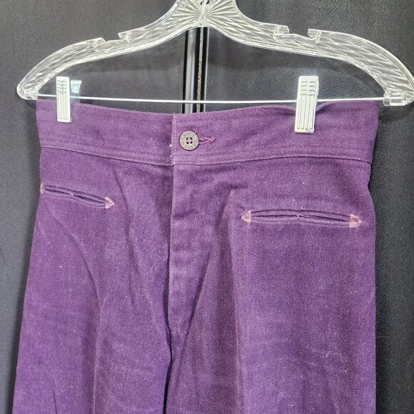 Retro 70s Levi Strauss Purple Corduroy Bell Bottom Jeans High Waisted - Picture 2 of 12